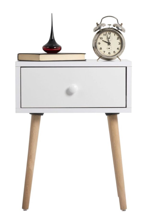 Flora Design, pump nightstand, white 42 x 32 x 55 cm